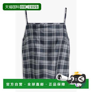 香港直邮THEORY 希尔瑞 女士 格纹斜纹丝绸上衣 P1102506G2SNAVYM