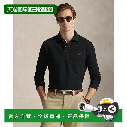 自营欧洲直邮Ralph Lauren拉夫劳伦 男士黑色棉质修身Polo衫