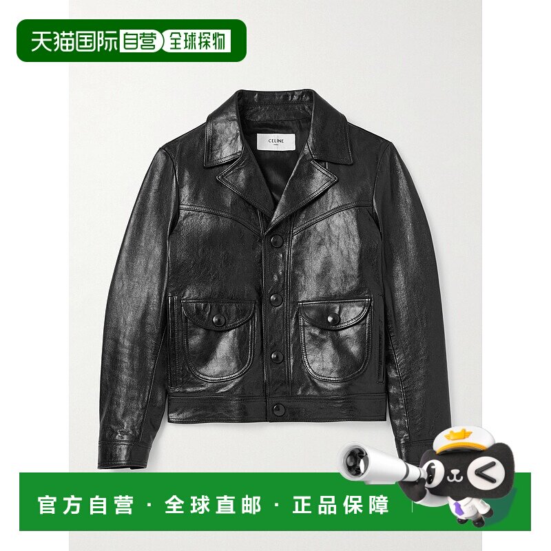 香港直邮Celine 思琳 男士 直筒束腰皮夹克 2EK17602V