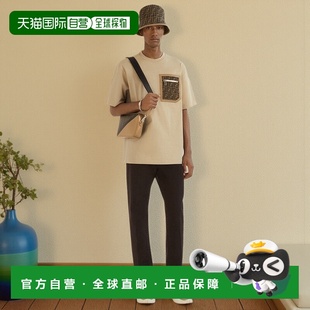 褐色棉短袖 自营1h可退 男士 芬迪 T恤 欧洲直邮FENDI