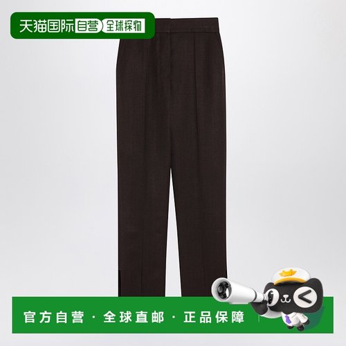 1h可退 香港直邮Jacquemus 女士 棕色真丝混纺裤子 24H243PA03815