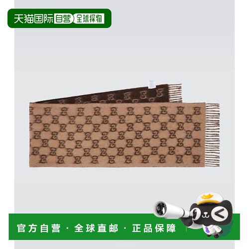 1h可退 香港直邮Gucci 古驰 男士 GG 流苏围巾  舒适时尚配饰