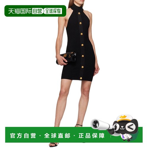香港直邮Balmain 挂脖连衣裙 露背吊带针织包臀裙DF0R3236KH58