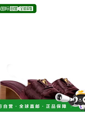 自营欧洲直邮LV路易威登 Mare女士红色皮革低方跟穆勒鞋