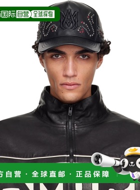 香港直邮AMIRI 男士 黑色 MA Stud Leather 棒球帽 AMSAHE1019