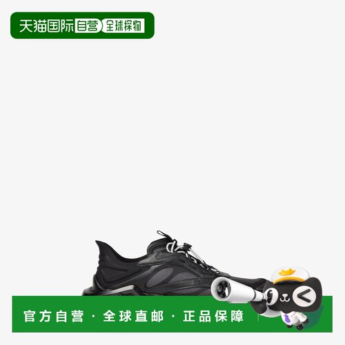 自营欧洲直邮Fendi芬迪 F-Light女士黑色网纱皮革跑步运动鞋