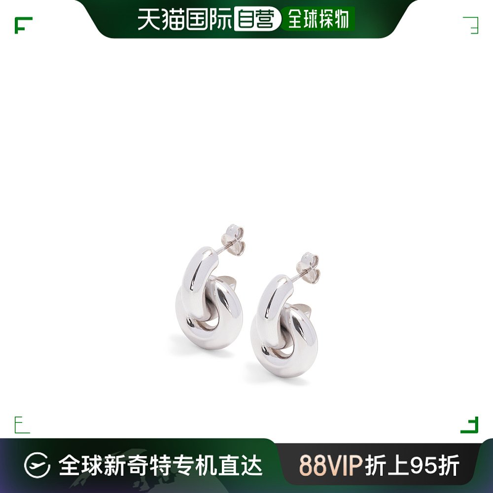 欧洲直邮罗意威纯银圆环形耳环 LOEWE Donut link earrings in st