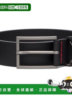 1h可退 香港直邮boss 雨果 男士 黑色 Logo-Keeper Buffalo Leath