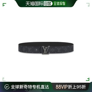 皮革双面腰带40mm 24年款 黑色老花帆布 男士 欧洲直邮LV 路易威登