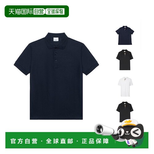 自营Burberry博柏利 男士海军蓝棉质短袖polo衫