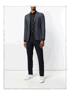 1h可退 香港直邮Emporio Armani 黑色logo刺绣衬衫 8N1C091N06Z