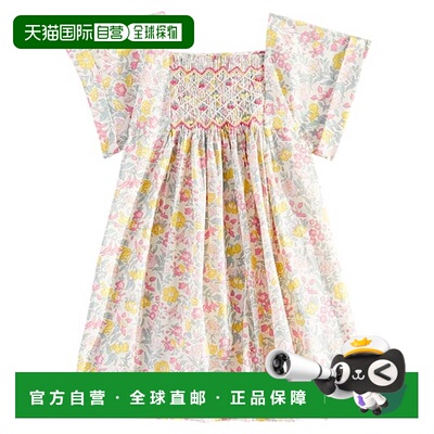 1h可退 香港直邮Bonpoint 婴儿 Pais 花朵罩衫式棉质连衣裙童装