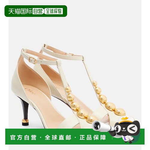 1h可退 香港直邮Chloe 蔻依 女士 Cleia 精饰皮质浅口鞋高跟鞋