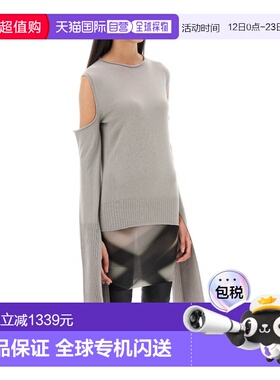 1h可退 香港直邮rick owens 瑞克 欧文斯 女士 灰色针织衫 RP02C1