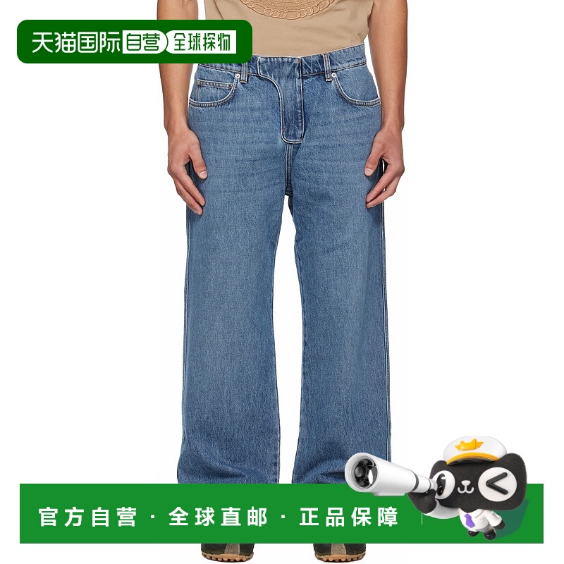 香港直邮Balmain 巴尔曼 男士 蓝色 Loose 牛仔裤 FH0ML137DG02