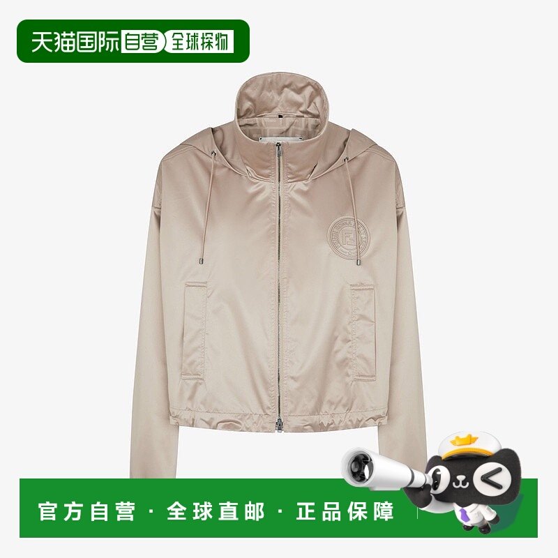 自营1h可退 欧洲直邮FENDI/芬迪 女士棕色涤纶夹克新款外套