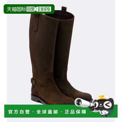 香港直邮Burberry 巴宝莉 女士 Cavalier 绒面革及膝靴子女靴