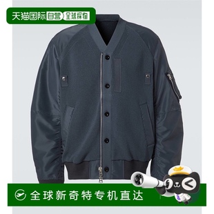 香港直邮Sacai 003638 男士 拼接针织斜纹布套头上衣