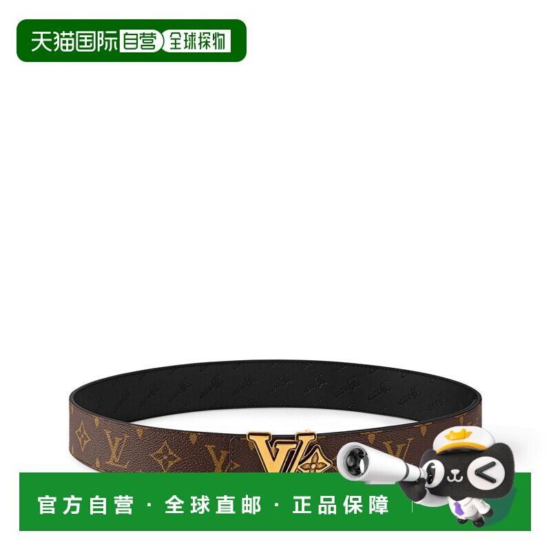 自营欧洲直邮LV路易威登 Flower 40毫米老花涂层帆布腰带男女通用