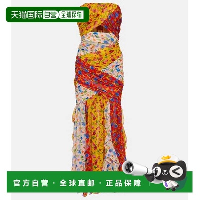 1h可退 香港直邮CAROLINA HERRERA 女士 花朵无肩带长款连衣裙