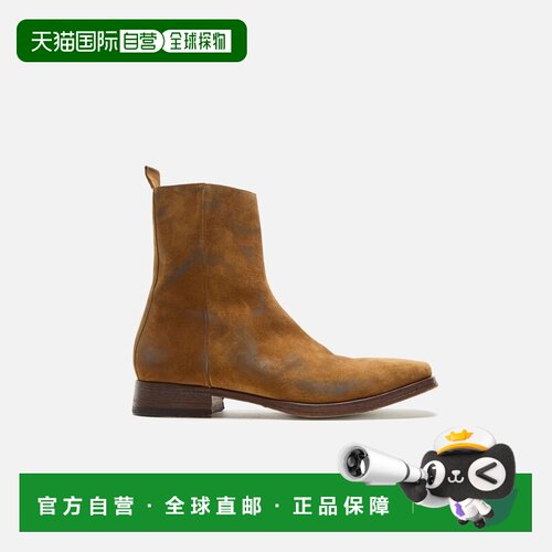 自营欧洲直邮Acne Studios 男士沙米色绒面革方头短靴男鞋