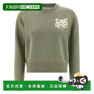 1h可退 香港直邮MAISON KITSUNE 女士 狐狸頭嵌花常規套頭衫 NW00