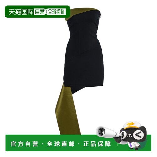 香港直邮Staud 女士 Alesa 绉纱迷你连衣裙 black黑色 舒适时尚