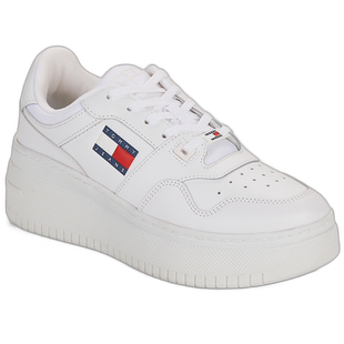tommy jeans 女士白色厚底低帮系带百搭透气时尚休闲板鞋女鞋