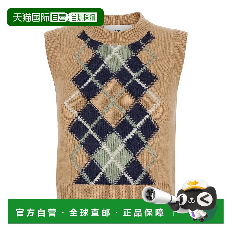 1h可退 香港直邮Ami Paris 女士 无袖羊毛毛衣 FKS744KN0057背心