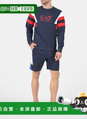 香港直邮EA7 Emporio Armani 海军蓝徽标圆领卫衣 3GPM40PJ05Z