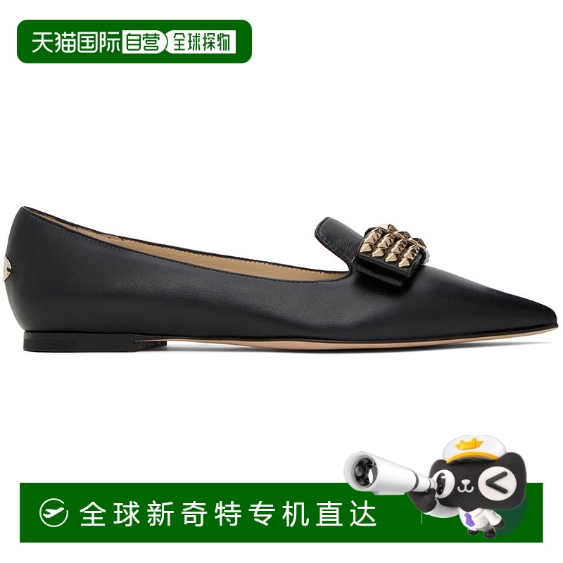 1h可退 香港直邮Jimmy Choo 周仰杰 女士 黑色 Gala 芭蕾鞋 GALAA