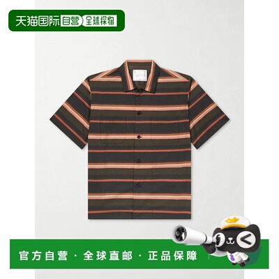 香港直邮Sacai 男士 条纹缎面衬衫 2603972M727 black黑色 舒适时