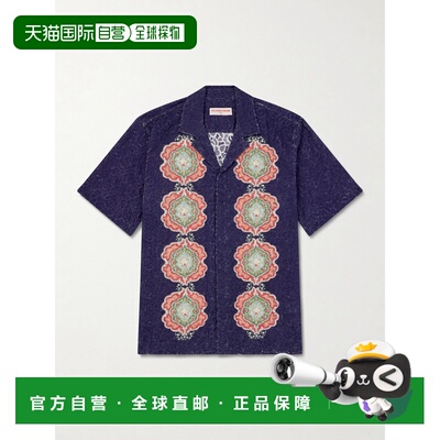 香港直邮Orlebar Brown 男士 英格兰刺绣棉质衬衫 282518NIGHTIRI