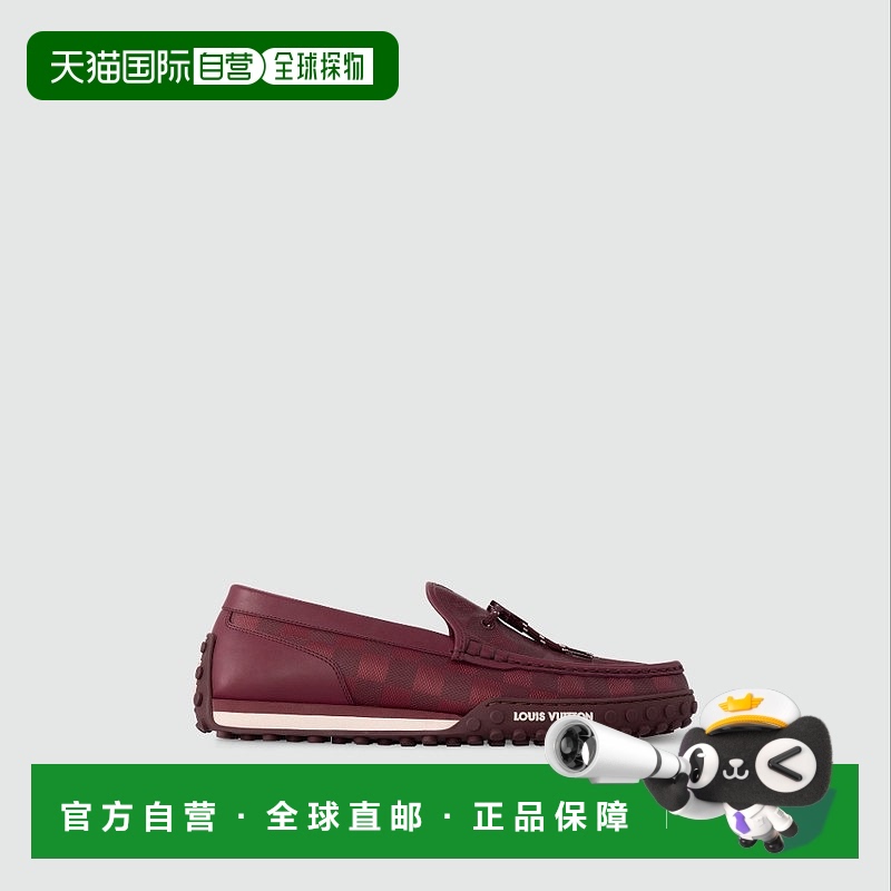 自营1h可退 欧洲直邮LV/路易威登 男士酒红色小牛皮乐福鞋