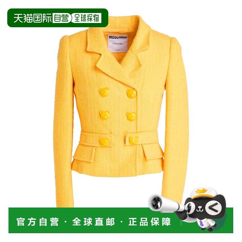 香港直邮Moschino 莫斯奇诺 女士 西装外套 yellow黄色 舒适时尚