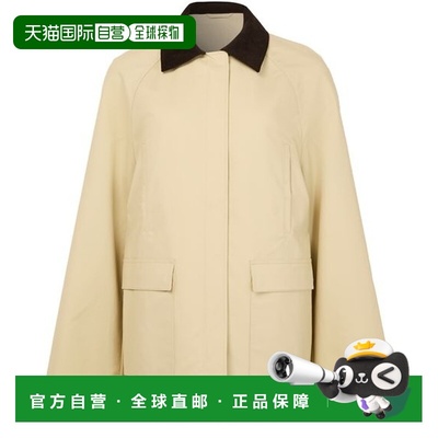 自营欧洲直邮Toteme Outerwear女士花生棕有机棉双前袋夹克外套