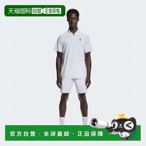 自营欧洲直邮On昂跑 Court男士白色聚酯纤维透气高尔夫运动polo衫