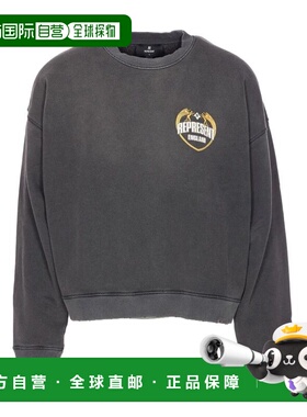 1h可退 香港直邮Represent 男士 MLM100367/STAINED 黑色卫衣 MLM