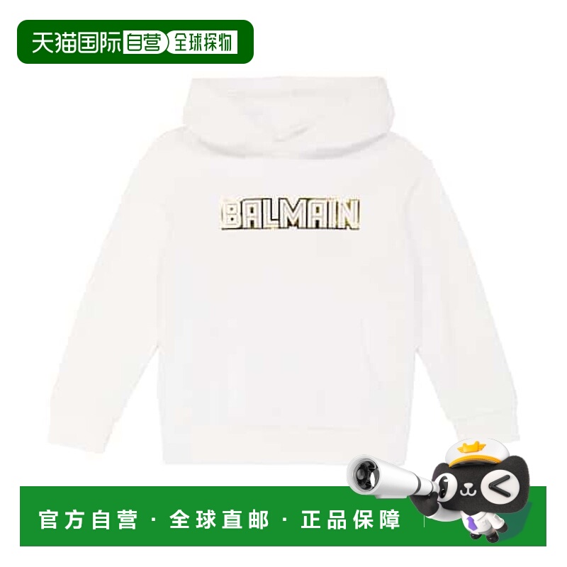 1h可退 香港直邮Balmain 巴尔曼 男童 徽标棉针织连帽衫童装