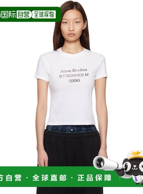 1h可退 香港直邮Acne Studios 艾克妮 女士 白色徽标 T 恤 CL0397
