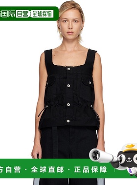 1h可退 香港直邮Sacai 女士 黑色 Square Neck Denim 背心 250819