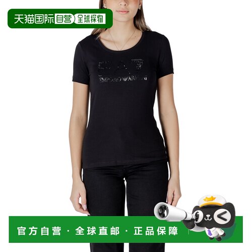 香港直邮EA7 女士T恤 7W000094AF10373UC001 SS2025 黑色 7W00009