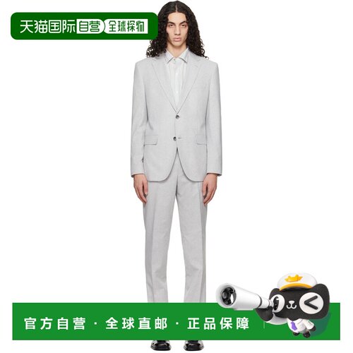 香港直邮BOSS 波士 男士 灰色 Two-Piece Regular-Fit Stretch Bo