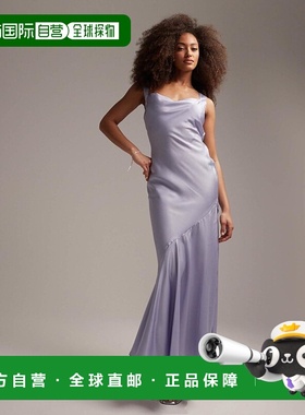 1h可退 香港直邮ASOS 女士 Bridesmaid 设计缎面不对称蝴蝶结背长