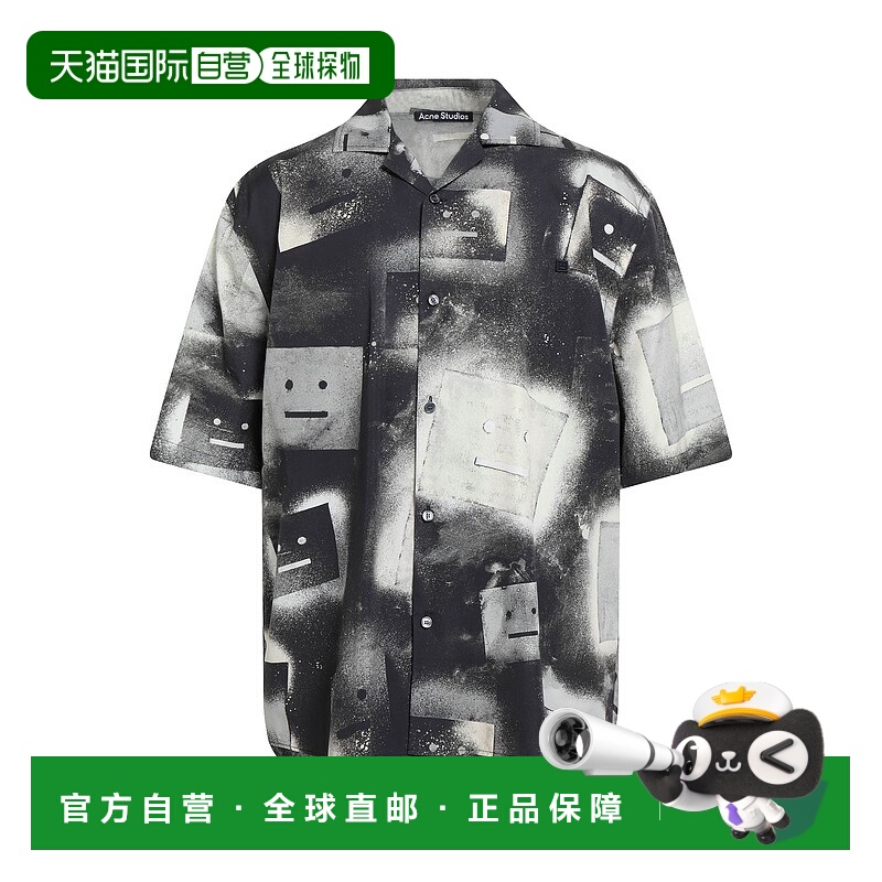 1h可退 香港直邮Acne Studios 艾克妮 男士 花纹衬衫 blue蓝色 舒