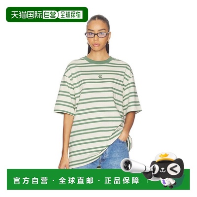 1h可退 香港直邮Calvin Klein 卡尔文 克莱恩 女士 重身条纹针织T