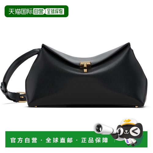 1h可退 香港直邮toteme 女士 黑色 T-Lock Leather 手拿包 234WLG