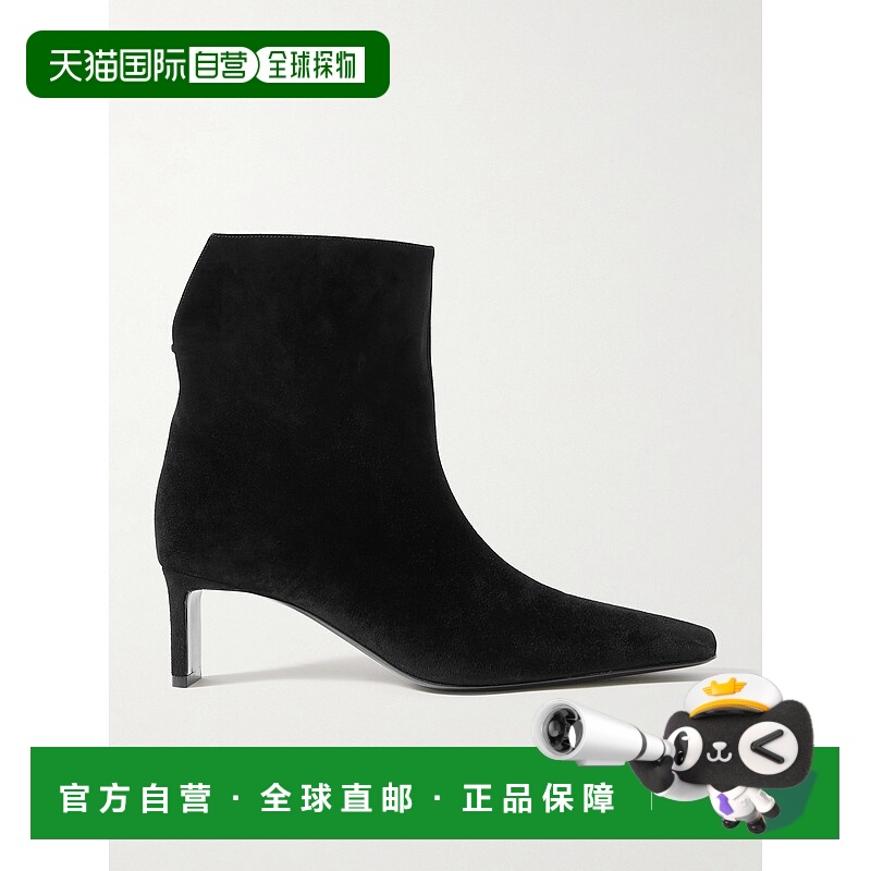 1h可退 香港直邮KHAITE 女士 Ona 绒面革短靴 F1100964 black黑色