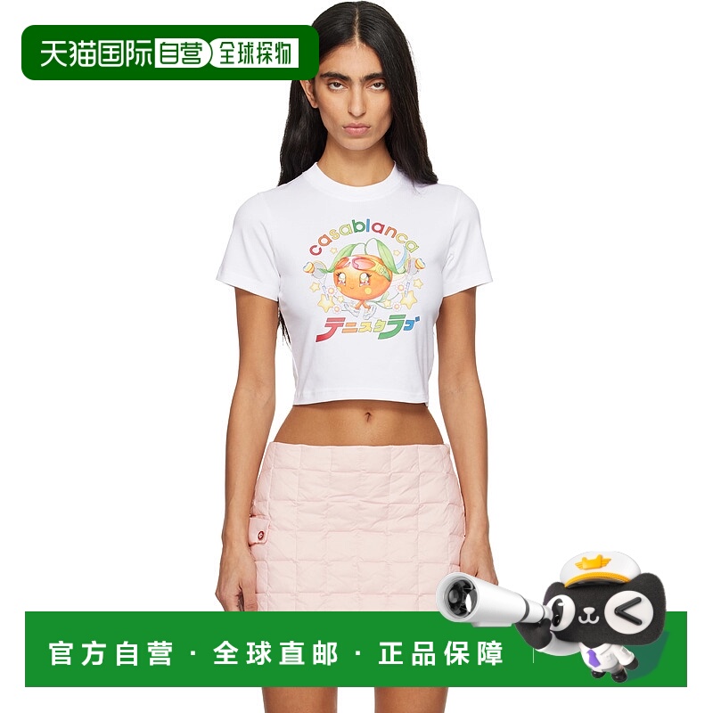 香港直邮Casablanca 女士 白色 Orange Mascot Printed Bab T 恤