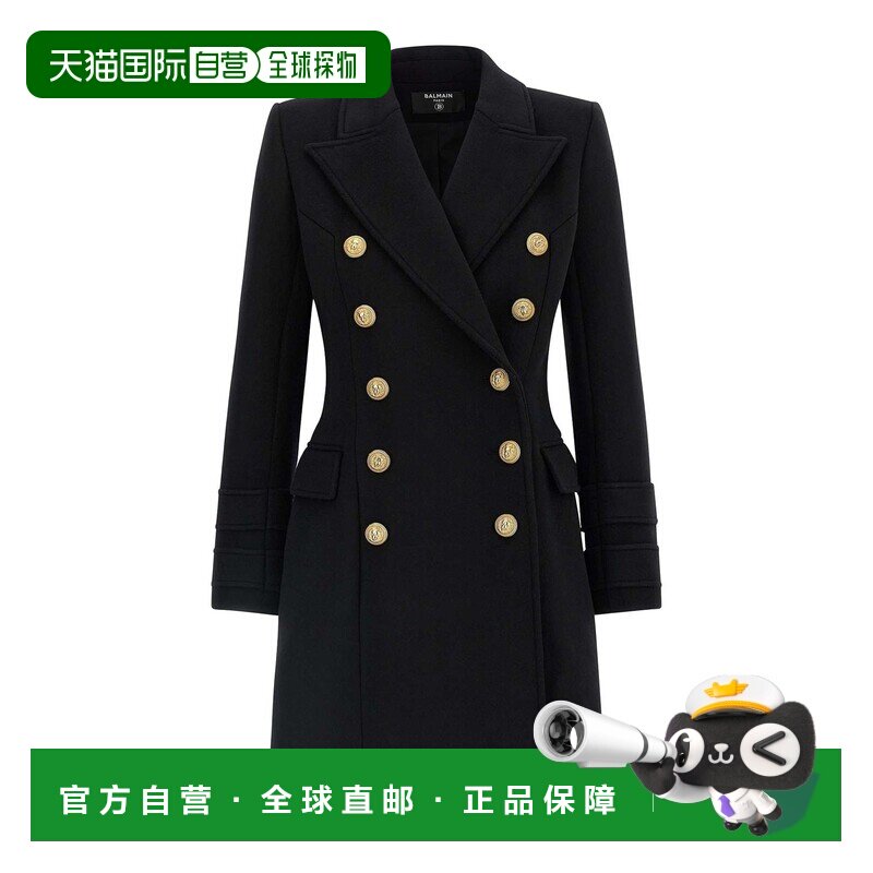1h可退 香港直邮BALMAIN 女士大衣 FF1UB065WB500PA CO 黑色 10粒